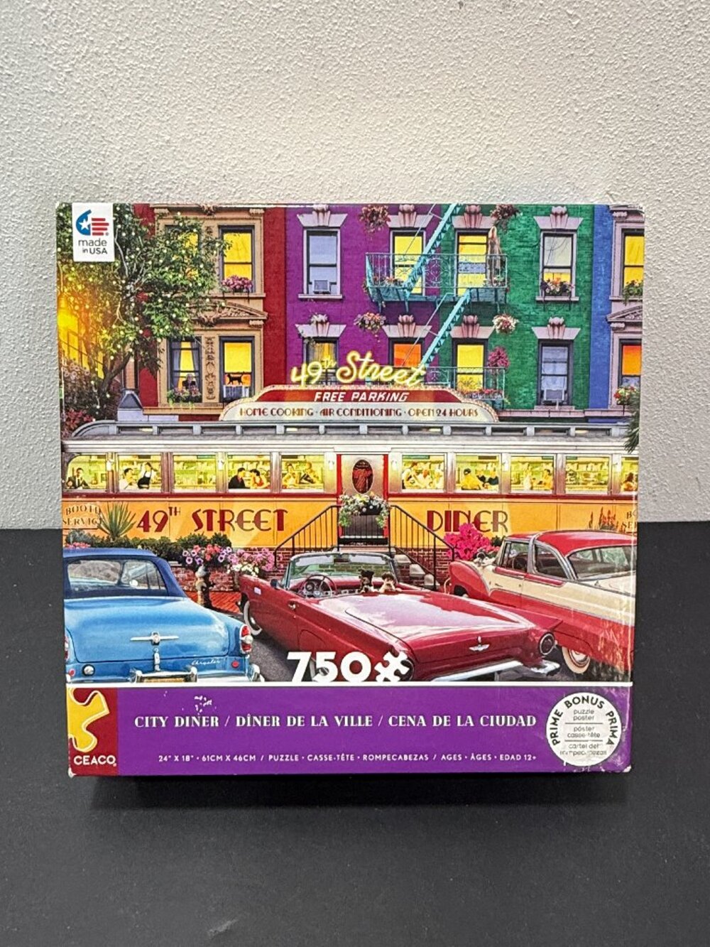 Ceaco City Diner🔴3/$25🔴jigsaw puzzle 750 Piece